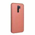 For Xiaomi Redmi 9 Carbon Fiber Texture Horizontal Flip TPU + PC + PU Leather Case with Card Slot(Brown) - 3