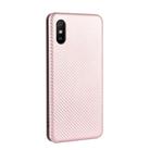 For Xiaomi Redmi 9A Carbon Fiber Texture Horizontal Flip TPU + PC + PU Leather Case with Card Slot(Pink) - 3