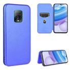 For Xiaomi Redmi 10X 5G Carbon Fiber Texture Horizontal Flip TPU + PC + PU Leather Case with Card Slot(Blue) - 1