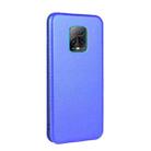 For Xiaomi Redmi 10X 5G Carbon Fiber Texture Horizontal Flip TPU + PC + PU Leather Case with Card Slot(Blue) - 3