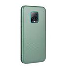 For Xiaomi Redmi 10X 5G Carbon Fiber Texture Horizontal Flip TPU + PC + PU Leather Case with Card Slot(Green) - 3