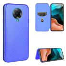 For Xiaomi Redmi K30 Pro Carbon Fiber Texture Horizontal Flip TPU + PC + PU Leather Case with Card Slot(Blue) - 1