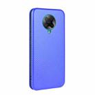 For Xiaomi Redmi K30 Pro Carbon Fiber Texture Horizontal Flip TPU + PC + PU Leather Case with Card Slot(Blue) - 3