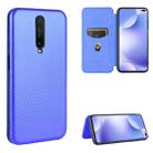 For Xiaomi Redmi K30 Carbon Fiber Texture Horizontal Flip TPU + PC + PU Leather Case with Card Slot(Blue) - 1