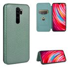 For Xiaomi Redmi Note 8 Pro Carbon Fiber Texture Horizontal Flip TPU + PC + PU Leather Case with Card Slot(Green) - 1