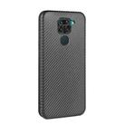 For Xiaomi Redmi Note 9 Carbon Fiber Texture Horizontal Flip TPU + PC + PU Leather Case with Card Slot(Black) - 3