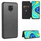 For Xiaomi Redmi Note 9S Carbon Fiber Texture Horizontal Flip TPU + PC + PU Leather Case with Card Slot(Black) - 1