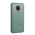 For Xiaomi Redmi Note 9S Carbon Fiber Texture Horizontal Flip TPU + PC + PU Leather Case with Card Slot(Green) - 3