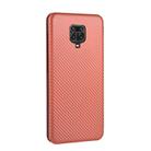 For Xiaomi Redmi Note 9S Carbon Fiber Texture Horizontal Flip TPU + PC + PU Leather Case with Card Slot(Brown) - 3