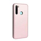 For Xiaomi Redmi Note 8T Carbon Fiber Texture Horizontal Flip TPU + PC + PU Leather Case with Card Slot(Pink) - 3