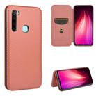 For Xiaomi Redmi Note 8T Carbon Fiber Texture Horizontal Flip TPU + PC + PU Leather Case with Card Slot(Brown) - 1