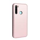 For Xiaomi Redmi Note 8 Carbon Fiber Texture Horizontal Flip TPU + PC + PU Leather Case with Card Slot(Pink) - 3