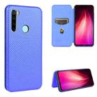 For Xiaomi Redmi Note 8 Carbon Fiber Texture Horizontal Flip TPU + PC + PU Leather Case with Card Slot(Blue) - 1