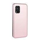 For Xiaomi Mi 10 Lite Carbon Fiber Texture Horizontal Flip TPU + PC + PU Leather Case with Card Slot(Pink) - 3