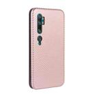 For Xiaomi Mi CC9 Pro Carbon Fiber Texture Horizontal Flip TPU + PC + PU Leather Case with Card Slot(Pink) - 3