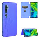 For Xiaomi Mi CC9 Pro Carbon Fiber Texture Horizontal Flip TPU + PC + PU Leather Case with Card Slot(Blue) - 1