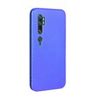 For Xiaomi Mi CC9 Pro Carbon Fiber Texture Horizontal Flip TPU + PC + PU Leather Case with Card Slot(Blue) - 3