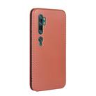 For Xiaomi Mi CC9 Pro Carbon Fiber Texture Horizontal Flip TPU + PC + PU Leather Case with Card Slot(Brown) - 3