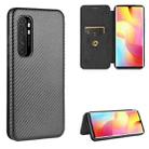 For Xiaomi Mi Note 10 Lite Carbon Fiber Texture Horizontal Flip TPU + PC + PU Leather Case with Card Slot(Black) - 1