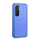 For Xiaomi Mi Note 10 Lite Carbon Fiber Texture Horizontal Flip TPU + PC + PU Leather Case with Card Slot(Blue) - 3