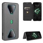 For Xiaomi Black Shark 3 Carbon Fiber Texture Horizontal Flip TPU + PC + PU Leather Case with Card Slot(Black) - 1