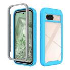 For Google Pixel 8a Starry Sky Solid Color Shockproof TPU Clear PC Phone Case(Sky Blue) - 1