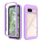 For Google Pixel 8a Starry Sky Solid Color Shockproof TPU Clear PC Phone Case(Purple) - 1