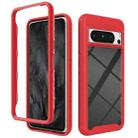 For Google Pixel 8 Pro Starry Sky Solid Color Shockproof TPU Clear PC Phone Case(Red) - 1