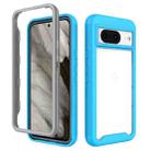 For Google Pixel 8 Starry Sky Solid Color Shockproof TPU Clear PC Phone Case(Sky Blue) - 1