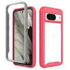 For Google Pixel 8 Starry Sky Solid Color Shockproof TPU Clear PC Phone Case(Pink) - 1