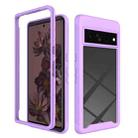 For Google Pixel 7 Pro Starry Sky Solid Color Shockproof TPU Clear PC Phone Case(Purple) - 1