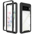 For Google Pixel 7 Starry Sky Solid Color Shockproof TPU Clear PC Phone Case(Black) - 1