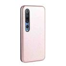 For Xiaomi Mi 10 Pro 5G Carbon Fiber Texture Horizontal Flip TPU + PC + PU Leather Case with Card Slot(Pink) - 3