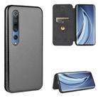 For Xiaomi Mi 10 Pro 5G Carbon Fiber Texture Horizontal Flip TPU + PC + PU Leather Case with Card Slot(Black) - 1