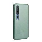 For Xiaomi Mi 10 Pro 5G Carbon Fiber Texture Horizontal Flip TPU + PC + PU Leather Case with Card Slot(Green) - 3