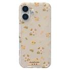 For iPhone 16 Double-sided IMD Flowers Print TPU Phone Case(Plum) - 1