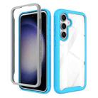 For Samsung Galaxy S24 FE 5G Starry Sky Solid Color Shockproof TPU Clear PC Phone Case(Sky Blue) - 1
