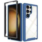 For Samsung Galaxy S24 Ultra 5G Starry Sky Solid Color Shockproof TPU Clear PC Phone Case(Dark Blue) - 1