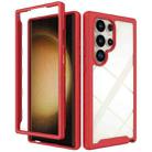 For Samsung Galaxy S24 Ultra 5G Starry Sky Solid Color Shockproof TPU Clear PC Phone Case(Red) - 1