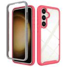 For Samsung Galaxy S24+ 5G Starry Sky Solid Color Shockproof TPU Clear PC Phone Case(Pink) - 1