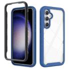 For Samsung Galaxy S23 FE 5G Starry Sky Solid Color Shockproof TPU Clear PC Phone Case(Dark Blue) - 1
