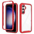 For Samsung Galaxy S23 FE 5G Starry Sky Solid Color Shockproof TPU Clear PC Phone Case(Red) - 1