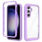 For Samsung Galaxy S23 FE 5G Starry Sky Solid Color Shockproof TPU Clear PC Phone Case(Purple) - 1