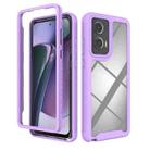 Motorola Moto G Stylus 5G 2024 Starry Sky Solid Color Shockproof TPU Clear PC Phone Case(Purple) - 1