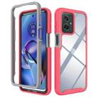 For Motorola Moto G55 Starry Sky Solid Color Shockproof TPU Clear PC Phone Case(Pink) - 1