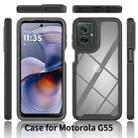 For Motorola Moto G55 Starry Sky Solid Color Shockproof TPU Clear PC Phone Case(Pink) - 2