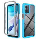 For Motorola Moto G 5G 2023 Starry Sky Solid Color Shockproof TPU Clear PC Phone Case(Sky Blue) - 1