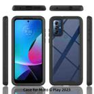 For Motorola Moto G Play 2023 Starry Sky Solid Color Shockproof TPU Clear PC Phone Case(Black) - 2