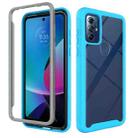 For Motorola Moto G Play 2023 Starry Sky Solid Color Shockproof TPU Clear PC Phone Case(Sky Blue) - 1