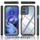 For Motorola Moto G54 Starry Sky Solid Color Shockproof TPU Clear PC Phone Case(Black) - 2